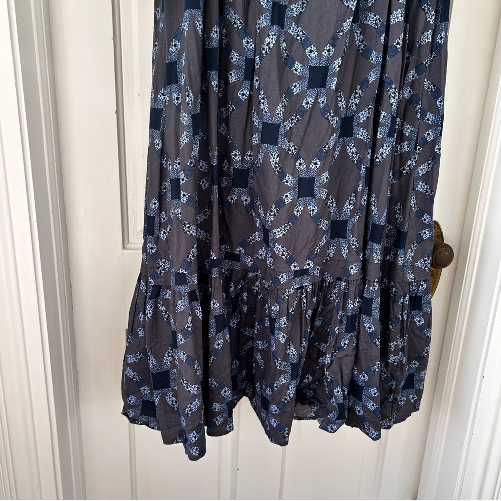 Universal Thread Women's Quilt Print Prairie High Collar Maxi Dress - Picture 4 of 7